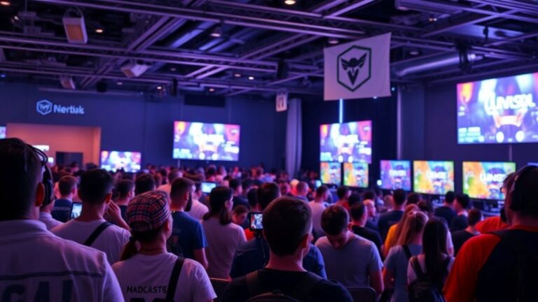 Escenario de esports en Telcel Gamergy México 2025 con público y gaming como fenómeno cultural y económico.