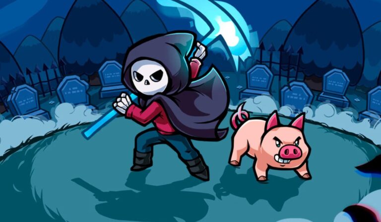 El juego de Halloween donde eres la Muerte (y un cerdo te acompaña) triunfa en Steam