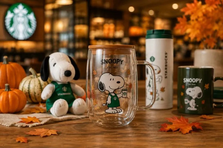 Vaso Snoopy Starbucks de cristal de la nueva colección de Peanuts en México