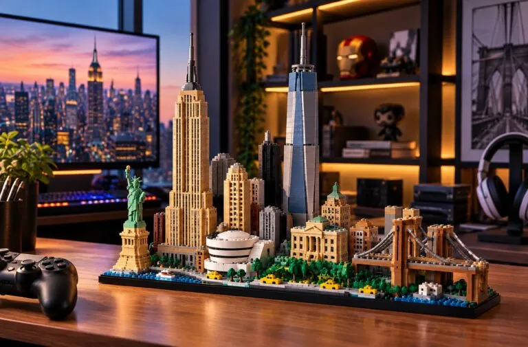 New York en LEGO reúne edificios y monumentos emblemáticos en una construcción de más de mil piezas.