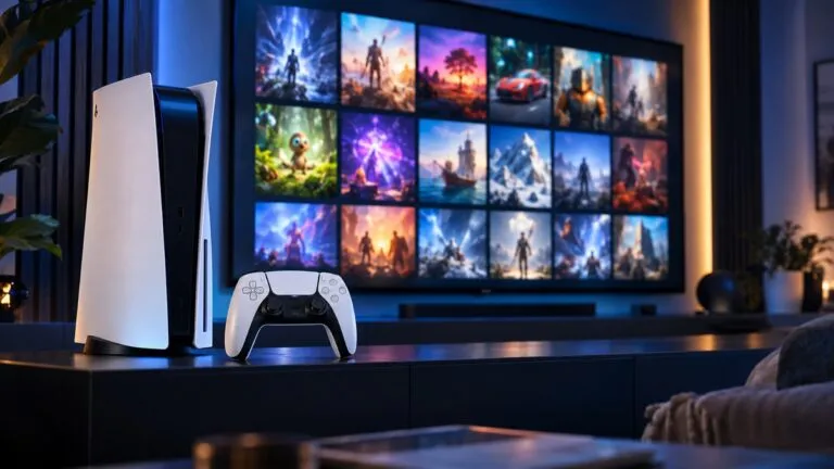 Consola PlayStation muestra juegos digitales sujetos a licencias de uso personal establecidas por Sony.